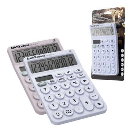 ErichKrause DC-2792-12 Big City Cats Calcolatrice da tavolo - Display LCD a 12 cifre - Spegnimento automatico - Alimentazione solare - Confezionata in blister - Colori assortiti