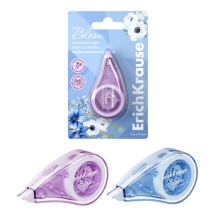 ErichKrause EasyMask Pastel Bloom Nastro correttivo - Larghezza 5 mm - 7 metri lineari - Utilizzo ambidestro - Colori assortiti