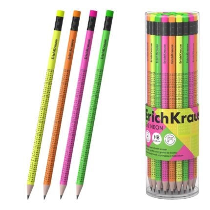 ErichKrause 2x2 Neon Matita di grafite con gomma - Miniera HB da 2