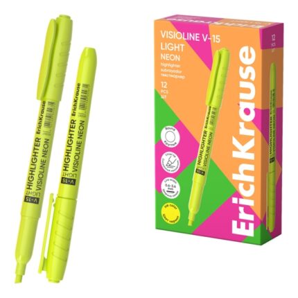 ErichKrause Visioline V-15 Light Neon Pennarello fluorescente - Punta smussata - Spessore del tratto da 0