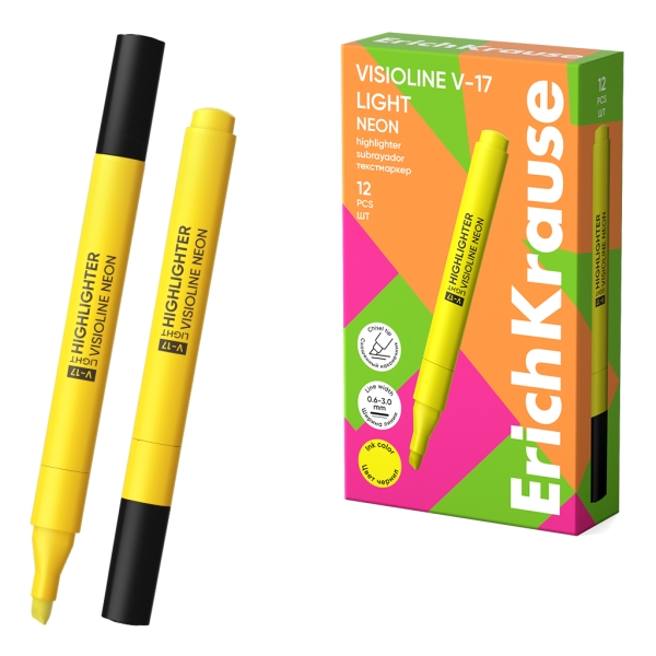ErichKrause Visioline V-17 light Neon Pennarello fluorescente - Punta smussata - Spessore del tratto da 0