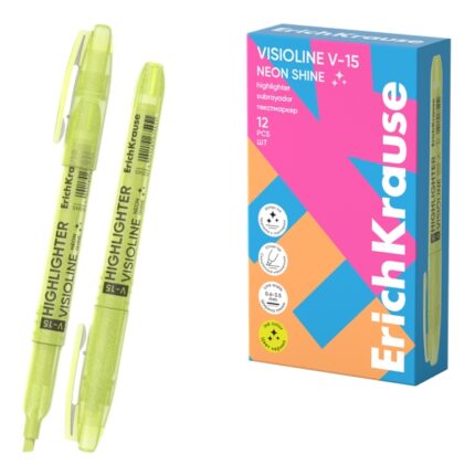 ErichKrause Visioline V-15 Neon Shine Pennarello fluorescente - Punta smussata - Spessore del tratto da 0