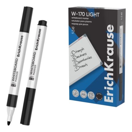 ErichKrause W-170 light Pennarello per lavagna bianca - Facile da cancellare - Punta conica - Spessore del tratto 2