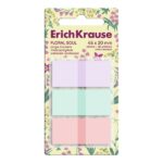ErichKrause Floral Soul Confezione da 3 blocchi da 20 segnalibri - Riposizionabili - Plastica - 20x45 mm - Colori assortiti