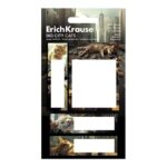 ErichKrause Big City Cats Confezione da 4 blocchi da 20 segnalibri - Riposizionabili - Carta da 75 g/m² - 3 formati diversi - Colori assortiti