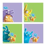 ErichKrause Jolly Friends Blocco da 50 post-it riposizionabili - Carta da 75 g/m² - 75 x 75 mm - Colla a base d'acqua - Colori assortiti - immagine 2