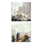 ErichKrause Big City Cats Blocco da 50 foglietti adesivi riposizionabili - Carta da 75 g/m² - 75 x 75 mm - Colla a base d'acqua - Colori assortiti - immagine 2