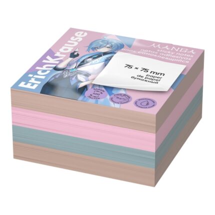 ErichKrause Manga Blocco da 400 post-it riposizionabili - Carta da 75 g/m² - 75 x 75 mm - Colla a base d'acqua - Colori assortiti
