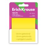 ErichKrause Neon Bloc da 50 foglietti adesivi riposizionabili - Plastica - 75x75 mm - Colla a base d'acqua - Colori assortiti - immagine 3