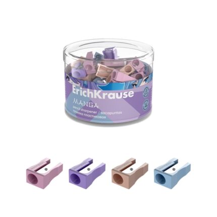 ErichKrause EasySharp Manga Temperamatite in plastica - Lama in acciaio al carbonio nichelata - Foro da 8 mm - Colori assortiti