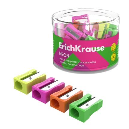 ErichKrause EasySharp Neon Temperamatite in plastica - Lama in acciaio al carbonio nichelata - Foro da 8 mm - Colori assortiti