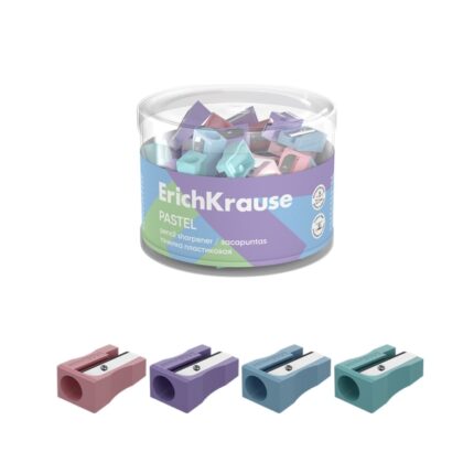 ErichKrause EasySharp Pastel Temperamatite in plastica - Lama in acciaio al carbonio nichelata - Foro da 8 mm - Colori assortiti
