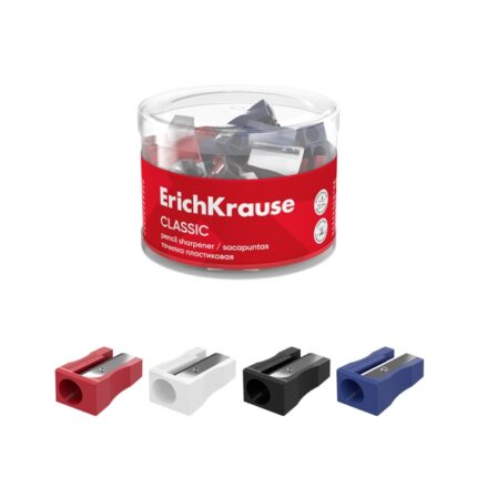 ErichKrause EasySharp Classic Temperamatite in plastica - Lama in acciaio al carbonio nichelata - Foro da 8 mm - Colori assortiti