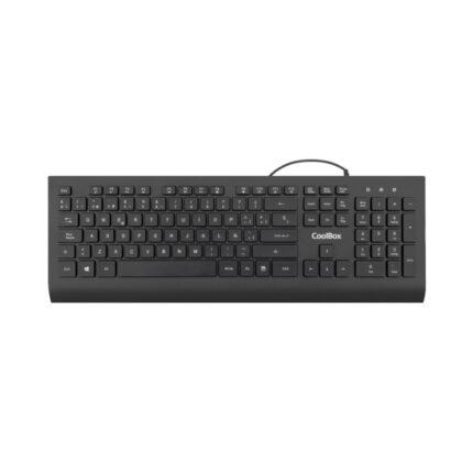 Coolbox FlatPro Tastiera USB con 105 tasti - Tasti piatti - QWERTY spagnolo - Colore: nero