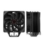 Coolbox H6 Black Dissipatore multi-socket - 6 tubi di calore - TDP 240 W - Ventola da 120 mm - Velocità massima 2000 giri/min - Colore: nero