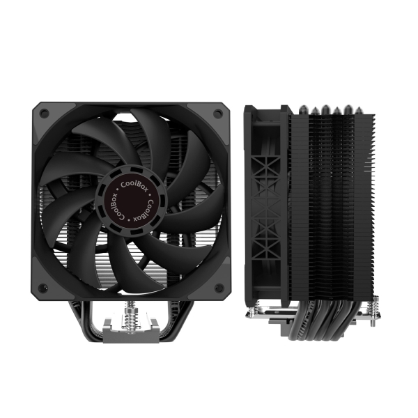 Coolbox H6 Black Dissipatore multi-socket - 6 tubi di calore - TDP 240 W - Ventola da 120 mm - Velocità massima 2000 giri/min - Colore: nero