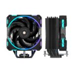 Coolbox H6 Ring ARGB Dissipatore multi-socket - 6 tubi di calore - TDP 240 W - Ventola da 120 mm - Velocità massima 2000 giri/min - Illuminazione ARGB - Colore: nero