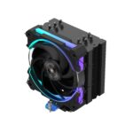 Coolbox H6 Ring ARGB Dissipatore multi-socket - 6 tubi di calore - TDP 240 W - Ventola da 120 mm - Velocità massima 2000 giri/min - Illuminazione ARGB - Colore: nero - immagine 2