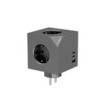 Coolbox Cubik: multipresa con 3 prese + 2 porte USB-C (max. 20 W) - 1 porta USB-A (max. 15 W)  - Colore: grigio