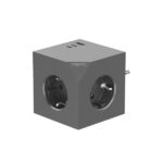 Coolbox Cubik: multipresa con 3 prese + 2 porte USB-C (max. 20 W) - 1 porta USB-A (max. 15 W)  - Colore: grigio - immagine 2