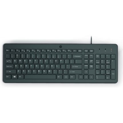 Tastiera USB HP 150 - Piedini regolabili - Indicatori LED (Num/Caps) - Realizzata in plastica riciclata - Colore: nero