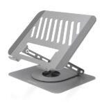 Aisens Supporto da tavolo XL per laptop/tablet - Girevole e regolabile - Rotazione a 360° - Pieghevole e compatto - Antiscivolo - Compatibile con schermi da 10 a 17" - Colore: grigio