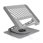 Aisens Supporto da tavolo XL per laptop/tablet - Girevole e regolabile - Rotazione a 360° - Pieghevole e compatto - Antiscivolo - Compatibile con schermi da 10 a 17" - Colore: grigio - immagine 2