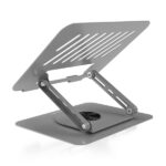 Aisens Supporto da tavolo XL per laptop/tablet - Girevole e regolabile - Rotazione a 360° - Pieghevole e compatto - Antiscivolo - Compatibile con schermi da 10 a 17" - Colore: grigio - immagine 3