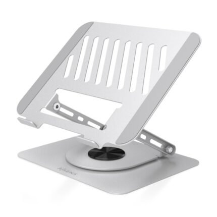 Aisens Supporto da tavolo XL per laptop/tablet - Girevole e regolabile - Rotazione a 360° - Pieghevole e compatto - Antiscivolo - Compatibile con schermi da 10 a 17" - Colore argento