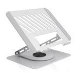 Aisens Supporto da tavolo XL per laptop/tablet - Girevole e regolabile - Rotazione a 360° - Pieghevole e compatto - Antiscivolo - Compatibile con schermi da 10 a 17" - Colore argento - immagine 2