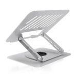 Aisens Supporto da tavolo XL per laptop/tablet - Girevole e regolabile - Rotazione a 360° - Pieghevole e compatto - Antiscivolo - Compatibile con schermi da 10 a 17" - Colore argento - immagine 3
