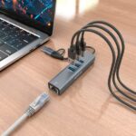 Aisens Convertitore da USB 3.2 Gen 1 + USB-C a Ethernet Gigabit 10/100/1000 Mbps - Hub 3xUSB 3.0 - 15 cm - Colore: grigio - immagine 5