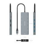 Dock USB-C 9 in 1 di Aisens - Da USB-C a 1xHDMI - 1xDisplayPort - 1xRJ45 - 4xUSB-A 5G - 1xUSB-C 5G - 1xUSB-C PD 100W - 20 cm - Colore: grigio - immagine 4