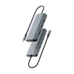 Dock USB-C 12 in 1 Aisens - USB-C a 2xHDMI - 1xRJ45 - 3xUSB-A - 1xUSB-C - 1xUSB-C PD 100 W - 1xSD - 1xMicroSD - 20 cm - Colore: grigio - immagine 3
