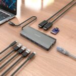 Dock USB-C 12 in 1 Aisens - USB-C a 2xHDMI - 1xRJ45 - 3xUSB-A - 1xUSB-C - 1xUSB-C PD 100 W - 1xSD - 1xMicroSD - 20 cm - Colore: grigio - immagine 5