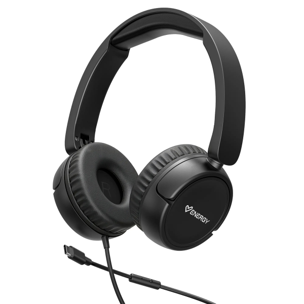 Energy Sistem Urban Cuffie con cavo - DeepBass - Archetto estensibile - Microfono integrato - Connessione USB-C - Colore: nero