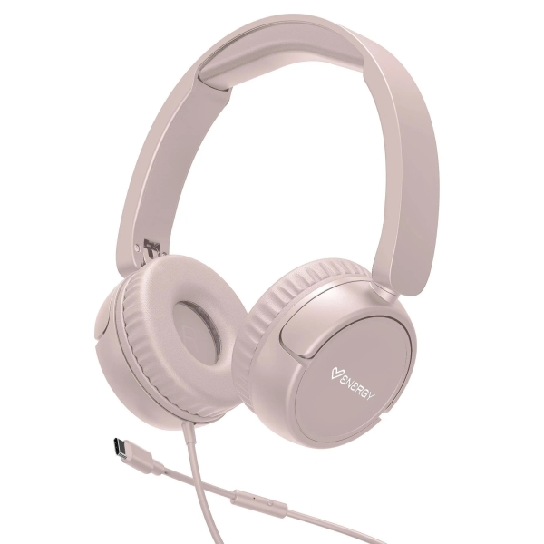 Energy Sistem Urban - Cuffie con cavo - DeepBass - Archetto estensibile - Microfono integrato - Connessione USB-C - Colore rosa