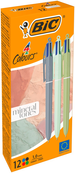 Bic 4 Colours Mineral Tones Penna a sfera retrattile - Punta media da 1