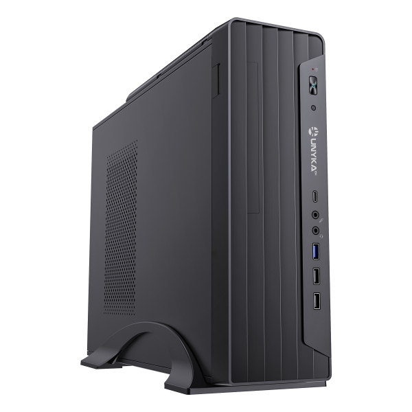 Unykach UK2012 Slim - Case a torre MicroATX + Alimentatore SFX 300 W 80+ Bronze - Dimensioni dischi supportate: 3