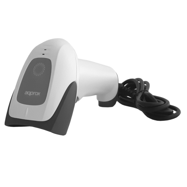 Approx APPLS22WH Lettore di codici a barre 1D/2D USB - Indicatore LED e segnale acustico - Velocità di scansione 30 fps - Scansione automatica - Colore: bianco
